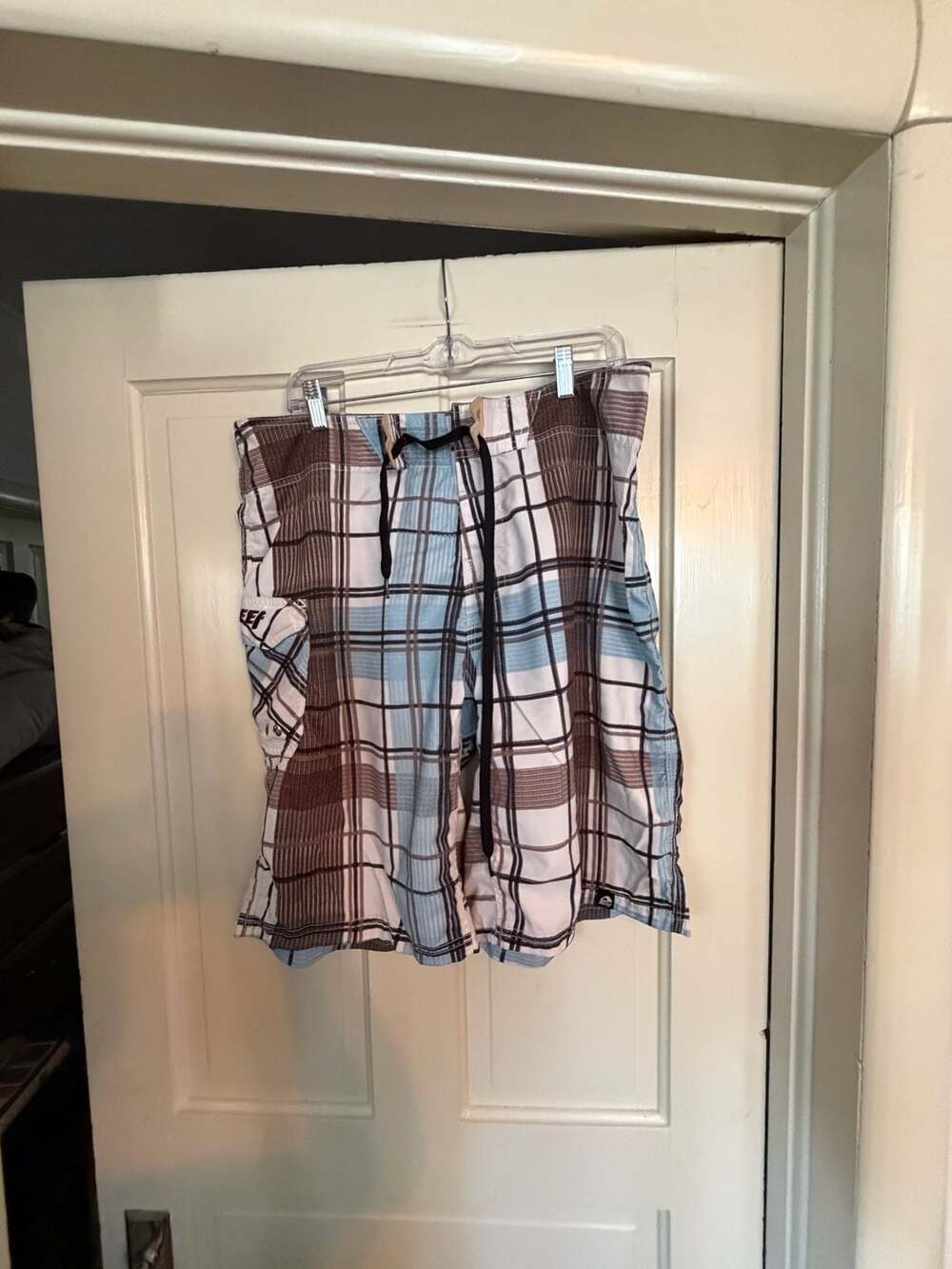 Reef Men's Plaid Hybrid Board Shorts, Size 36
